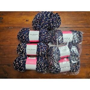 Isaac Mizrahi Craft Carnegie Hill Yarn Guggenheim Navy Metallic Bulky 8 Skeins